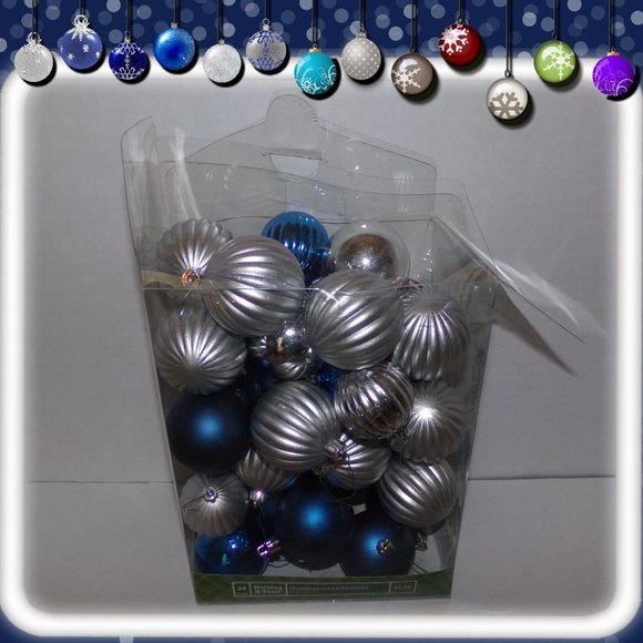 SOLD! Blue & Silver Ornaments!  {X3} - Picture 4 of 5
